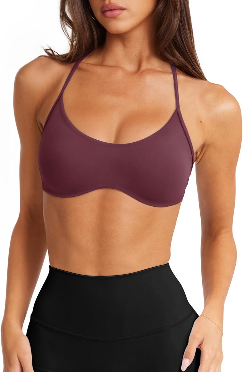 61cI2RKfdYL._AC_SL1500_.jpg Women's Y-Shaped Back Sports Bra (Rayet Back, Thin Straps) - Image 1