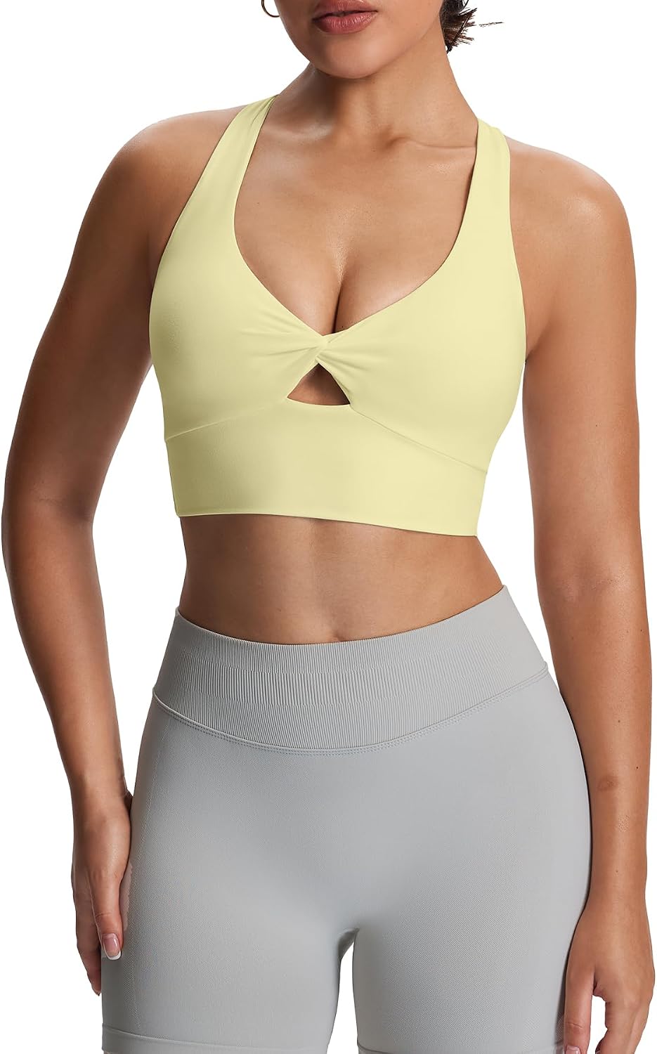 71HzbJmcL9L._AC_SL1500_.jpg Front Knot Sports Bra (Four-Way Elastic, Moisture-Wicking) - Image 1