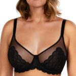 Minimizer Bras for Women Large Bust Full Coverage Lace Plus Size Bra - Mermaid Scales